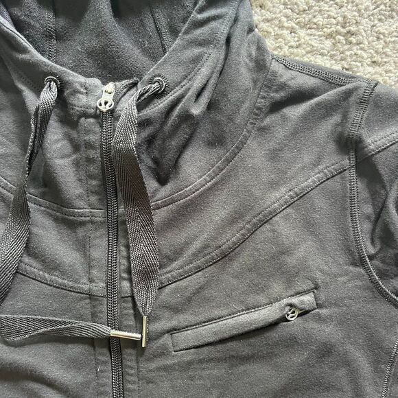 Lululemon Carry and Go Hoodie Sweatshirt Full Zip Pockets Jacket Black Women’s S - Picture 4 of 8